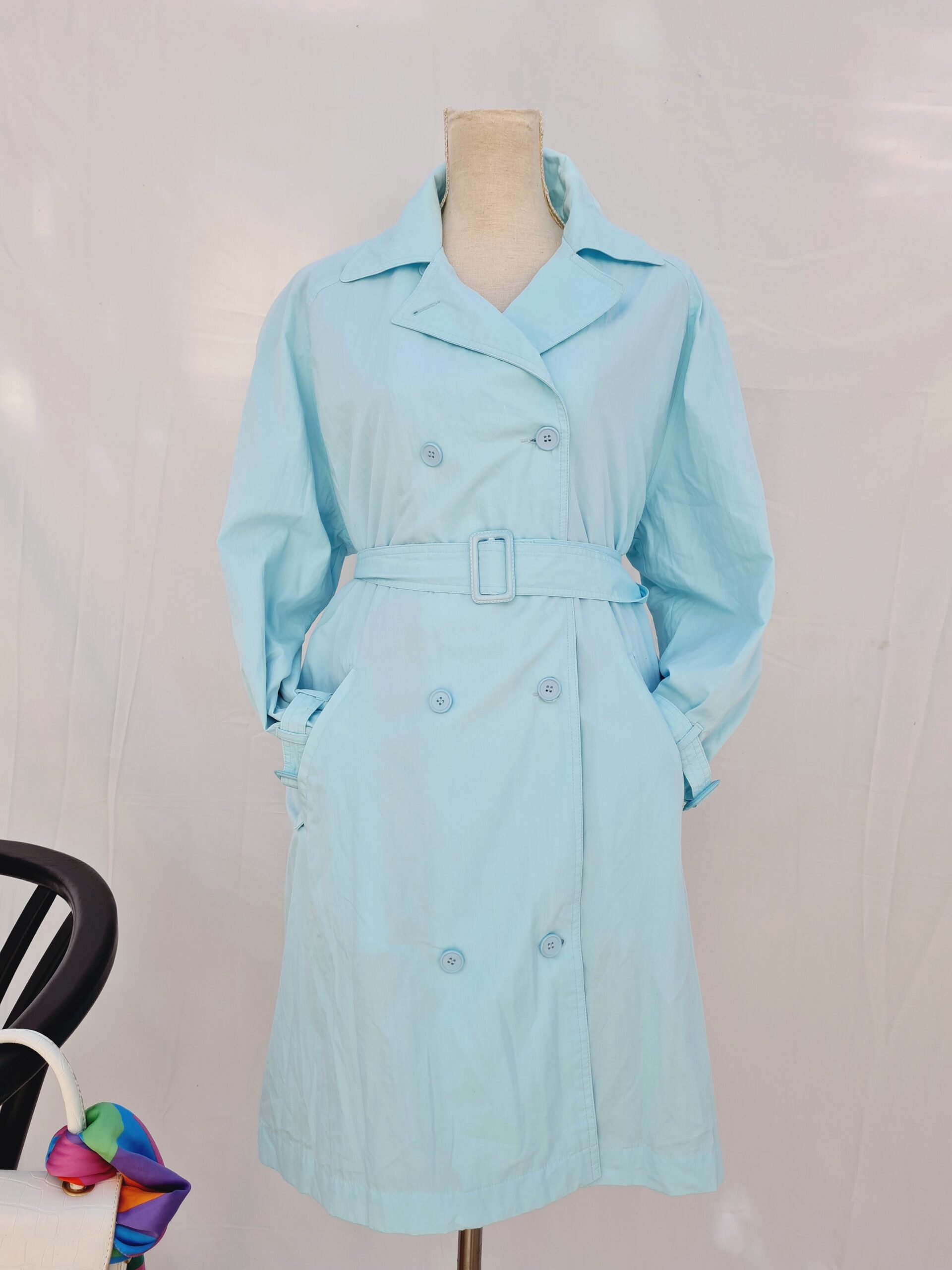 Powder Blue Trench Coat - Conscious Lifestyle Collective