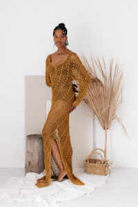 luxury crochet gold dress (4)