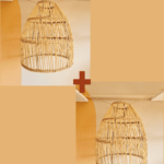 2 Medium Basket Wicker Lampshades