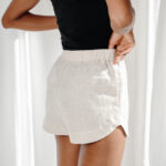 100% Linen Shorts with elasticated high waist